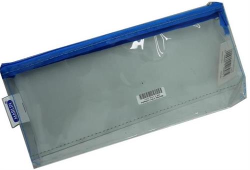 Marlin Clear PVC 23cm Pencil Bag Blue Zip 23cm x