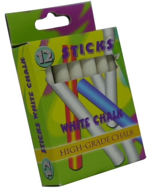 Brainware Kids White Chalk Pack Of 12 Non