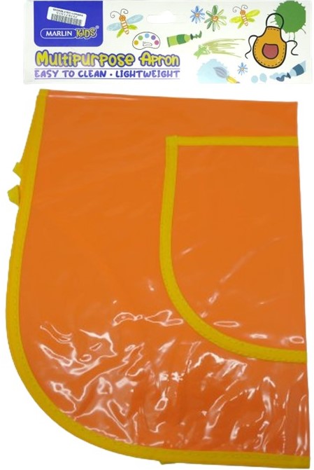 Marlin Multi Purpose Kids Plastic Aprons Orange –