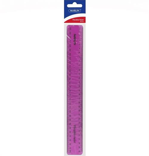 Marlin Flexible 30cm Ruler Pink-