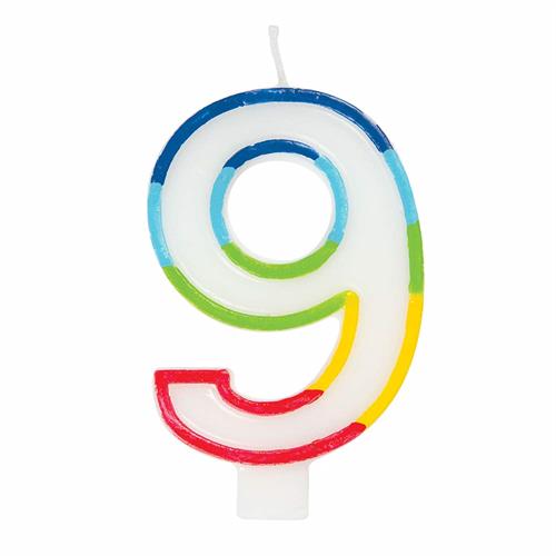Casey 7cm Multicolor Numerical Birthday Candle