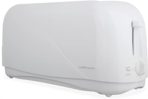 Mellerware 4 Slice Plastic White Toaster 1300W
