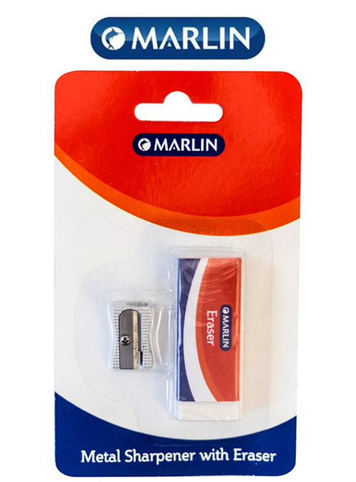 Marlin Metal Sharpener 1 hole and eraser 60 x 20