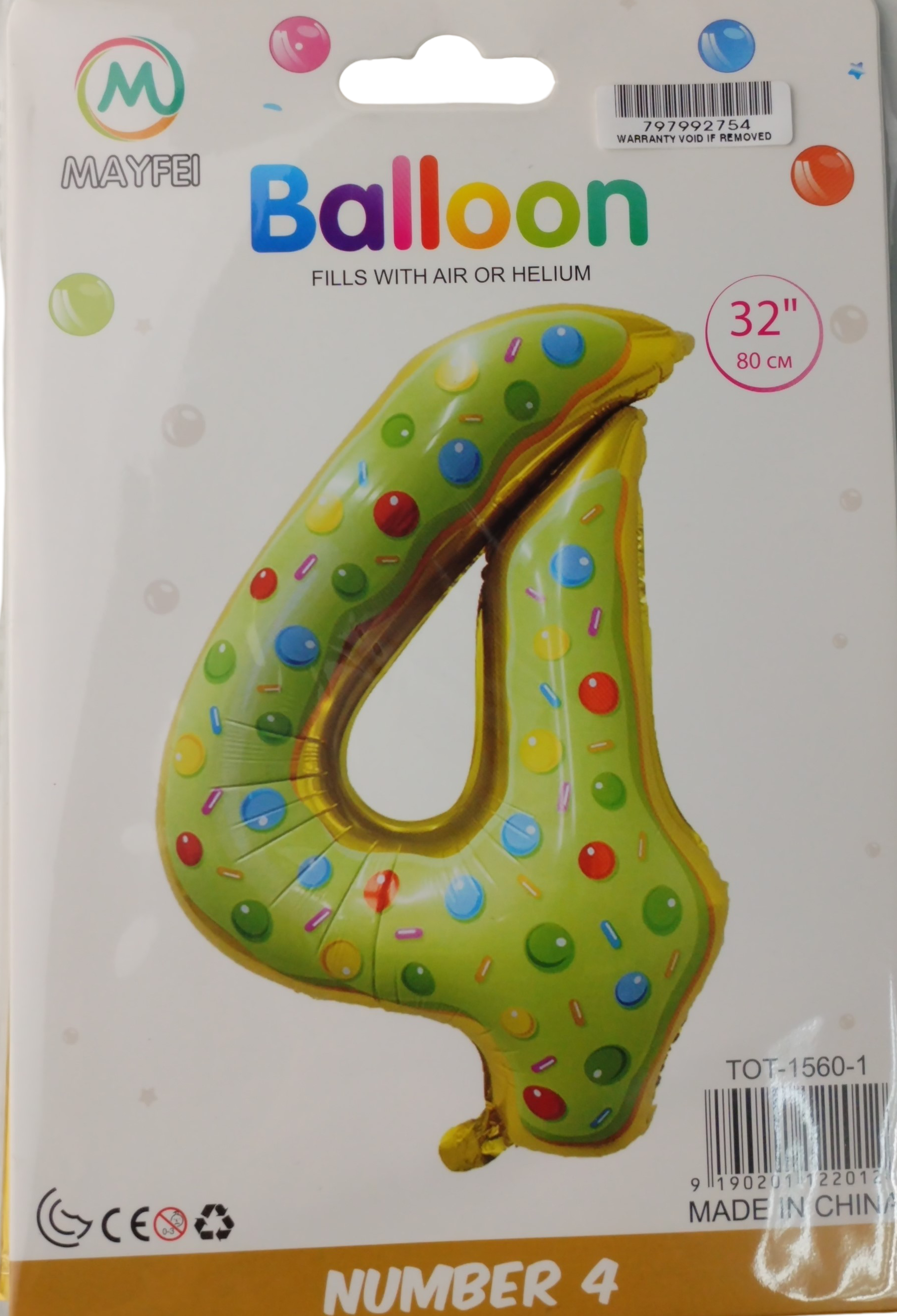 Casey 102cm Donut Balloon Number 4