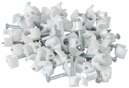 Noble Round Cable Clips 6mm White 100 Pieces per