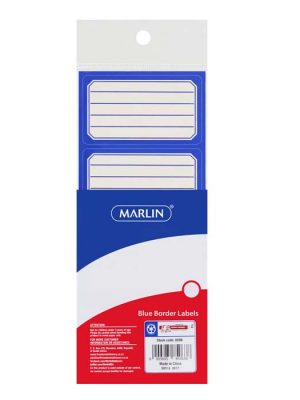 Marlin Blue Border School Labels