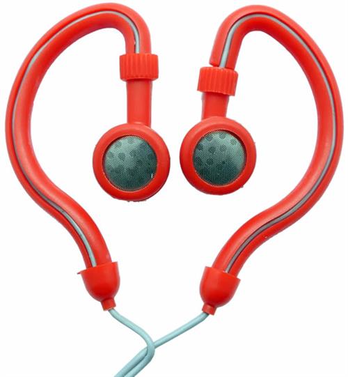 Geeko Hook On Stereo Earphones Red