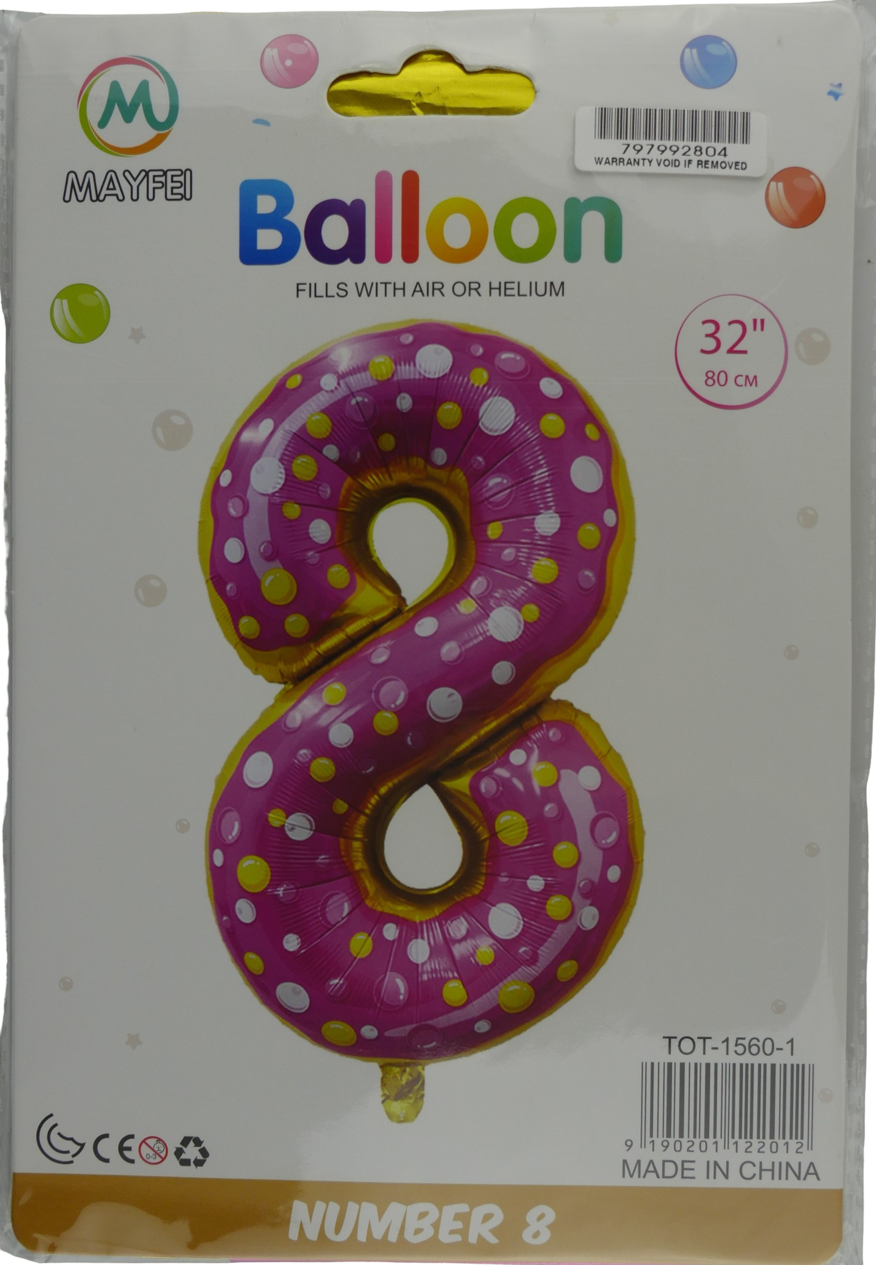 Casey 102cm Donut Balloon Number 8