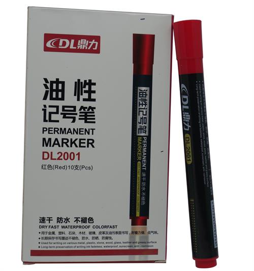 DLOffice Permanent Markers Pack of 10 Red