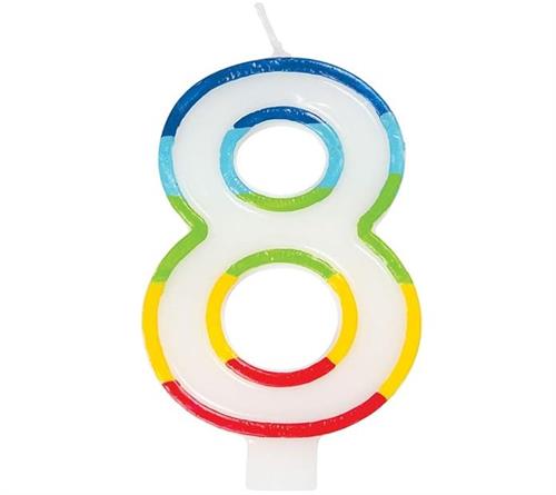 Casey 7cm Multicolor Numerical Birthday Candle