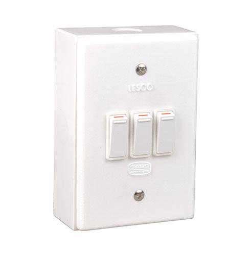 Lesco LSS Range 3 Lever 3x1 Way Switch Shrink