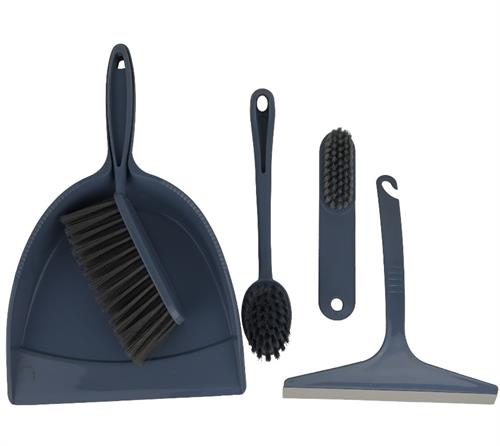 Casey 5 Pack Dust Pan Broom Set Dark Grey