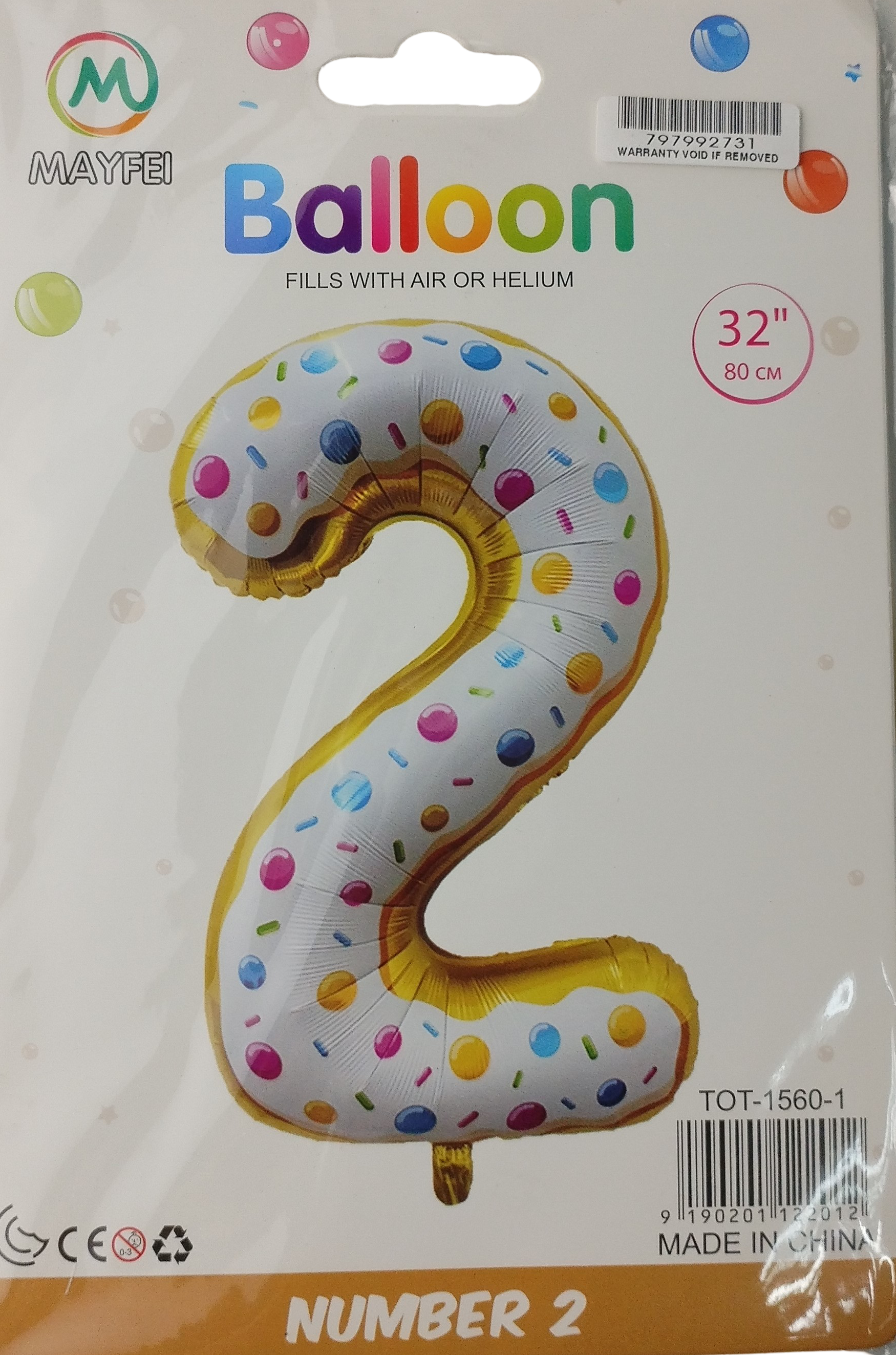 Casey 102cm Donut Balloon Number 2
