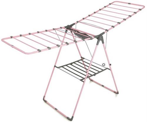 Totally Foldable Clothes Dryer Large Pink With