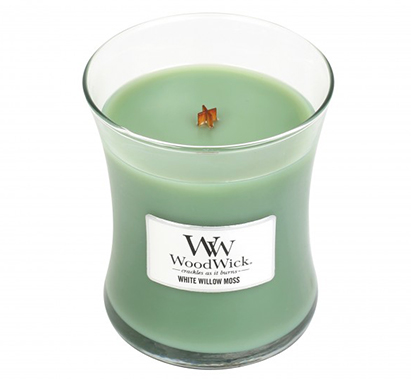 Woodwick White Willow Moss Candle Medium Jar