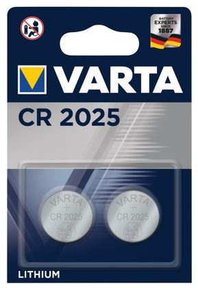 Varta CR2025 Lithium 2Pack Coin Cell Battery