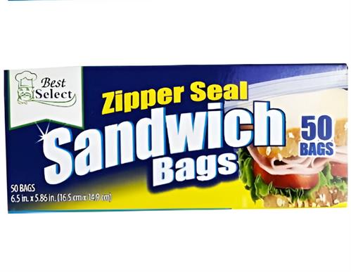 Casey Zip Seal 50 Sandwich Bags 16x15cm Retail