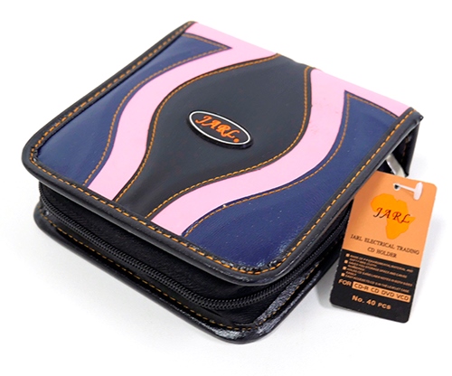 Jarl 40pcs Cd Wallet Pink Black & Blue