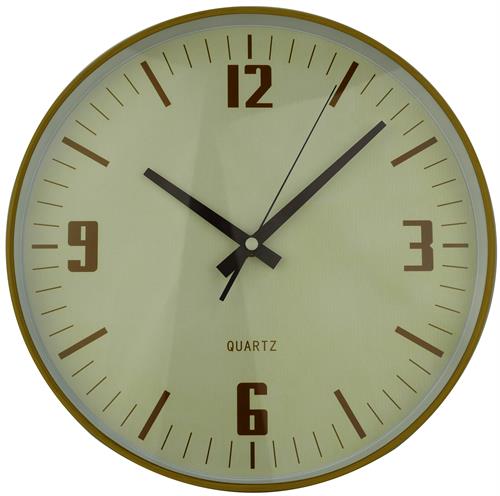 Casey Wall Clock Pine outer rim with Beige