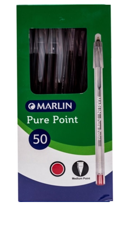 Marlin Pure Point Transparent Pens Box of 50