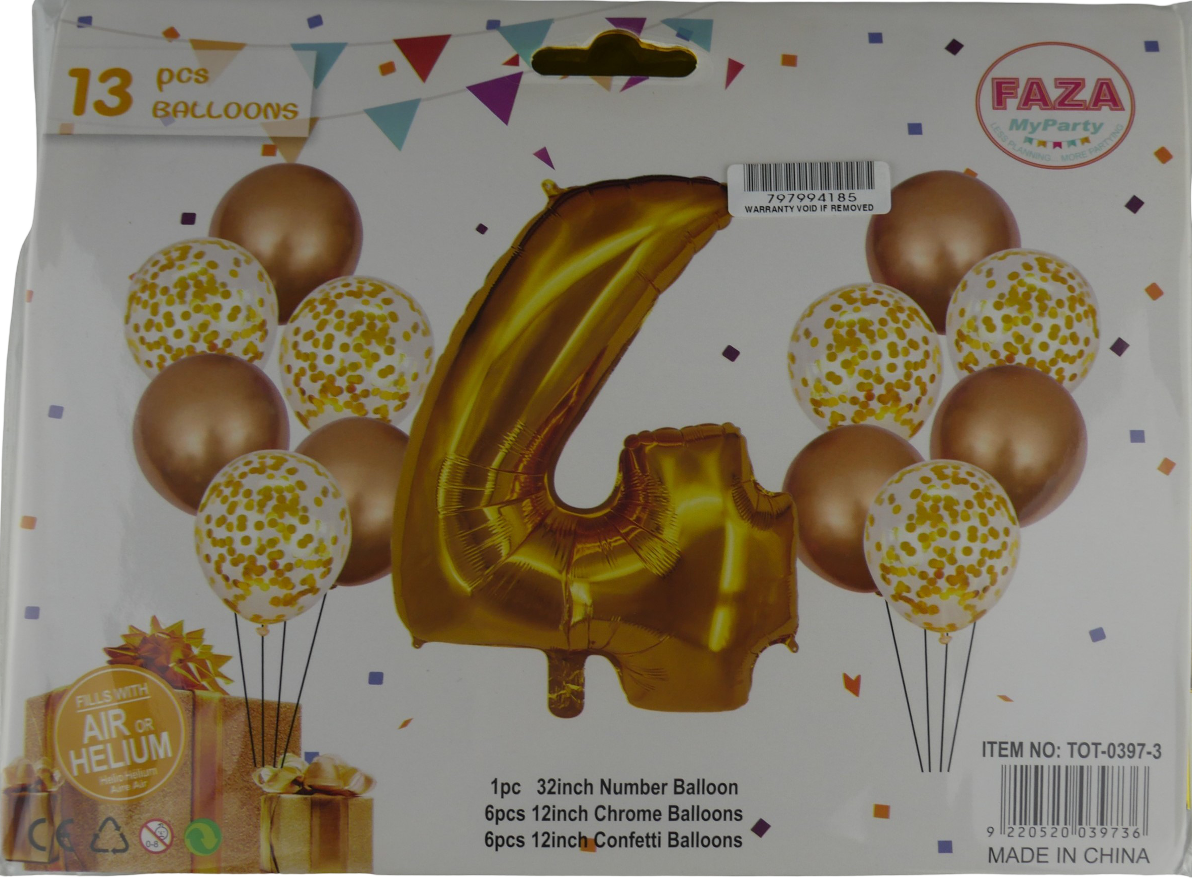 Casey 13pc Gold and White Balloon Set Nr 4