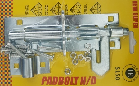 Noble Lockable Pad Bolt latch 150mm Zinc Plated