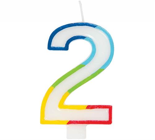Casey 7cm Multicolor Numerical Birthday Candle